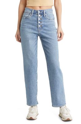 Madewell Button Fly Straight Leg Jeans in Sedalia Wash