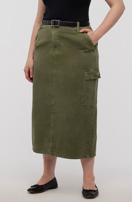 Madewell Cargo Midi Skirt in Desert Olive