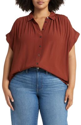 Madewell Central Drapey Shirt in Stained Mahogany