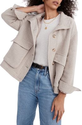 Madewell Clairmont Crop Jacket in Heather Natural