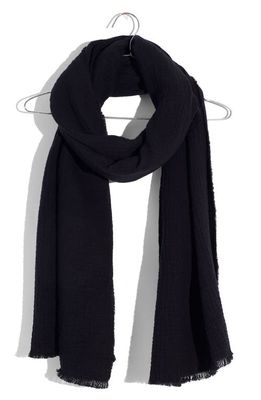 Madewell Cotton Double Gauze Scarf in True Black
