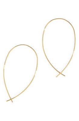Madewell Cross Road Threader Earrings in Shiny Gold