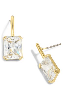 Madewell Crystal Statement Drop Earrings in Pale Gold