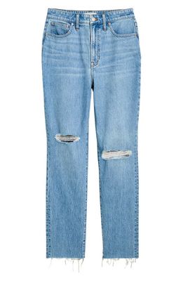 Madewell Curvy Perfect Vintage Ripped Straight Leg Jeans in Bradwell Wash