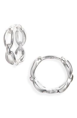 Madewell Delicate Collection Demi Fine Watch Chain Huggie Hoop Earrings in Sterling Silver