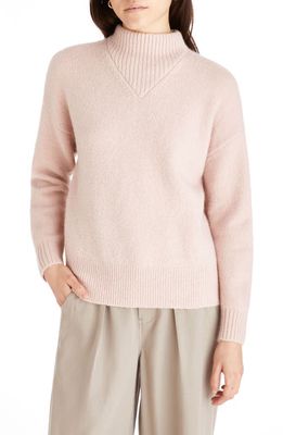 Madewell Dillon Mock Neck Pullover Sweater in Hthr Quartz