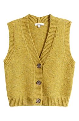 Madewell Donegal Button Front Sweater Vest in Donegal Mustard