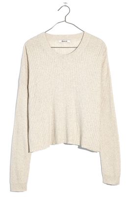 Madewell Donegal Lawson Crop Sweater in Bright Ivory
