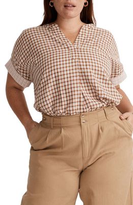 Madewell Double Faced Lakeline Popover Shirt in Sepia