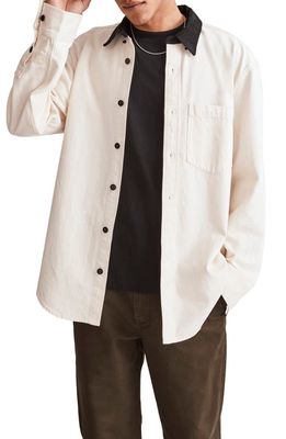 Madewell Easy Corduroy Collar Denim Shirt Jacket in Natural