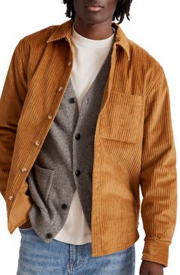 Madewell Easy Stretch Corduroy Button-Up Shirt in Compass Gold