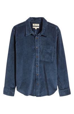 Madewell Easy Stretch Corduroy Button-Up Shirt in Warm Midnight