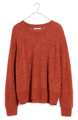 Madewell Elliston Crop Pullover Sweater in Heather Brick