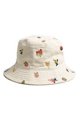 Madewell Embroidered Bucket Hat in Ground Madder