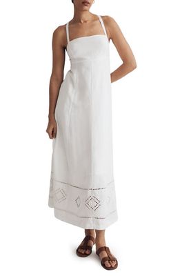 Madewell Embroidered Eyelet Tie Back Cami Dress in Eyelet White
