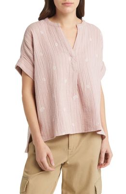 Madewell:Embroidered Lakeline Popover Shirt in Warm Thistle