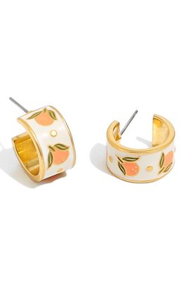 Madewell Enamel Clementine Huggie Hoop Earrings in Vintage Gold