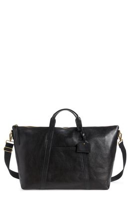 Madewell Essential Leather Overnight Bag in True Black
