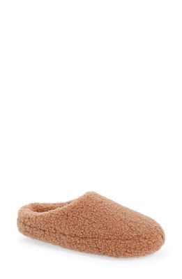 Madewell Faux Shearling Scuff Slippers in Ground Clay