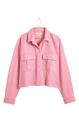 Madewell Flannel Cargo Button-Up Shirt in Nouveau Pink Melange