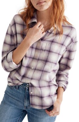 Madewell Flannel Kempton Button-Up Shirt in Smoky Grape