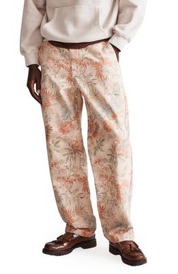 Madewell Floral Straight Leg Canvas Pants in Summer Dune
