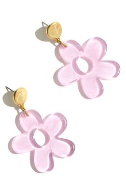 Madewell Flower Drop Earrings in Vibrant Lilac