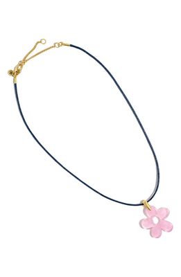 Madewell Flower Pendant Necklace in Vibrant Lilac