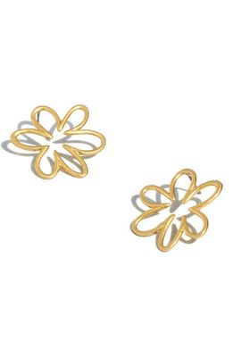 Madewell Flower Stud Earrings in Vintage Gold
