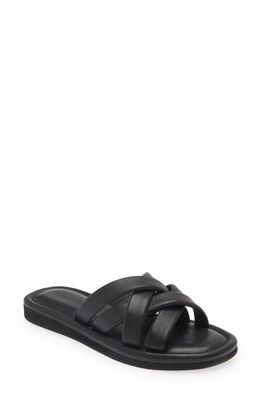 Madewell Francine Puffy Woven Slide Sandal in True Black