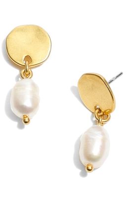 Madewell Freshwater Pearl Drop Earrings in Vintage Gold