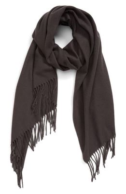 Madewell Fringed Resourced Scarf in Coal