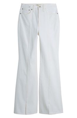 Madewell Front Slit Baggy Flare Jeans in Tile White