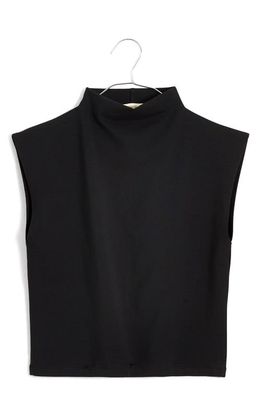 Madewell Funnel Neck Crop Muscle Tee in True Black