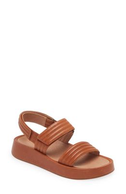 Madewell Georgie Quilted Sandal in English Saddle