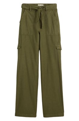 Madewell Griff Superwide Leg Cargo Pants in Desert Olive