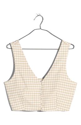 Madewell Gwen Check Supercrop Vest in Waffle Check