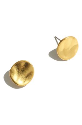 Madewell Hammered Stud Earrings in Vintage Gold