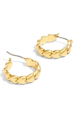 Madewell Heart Huggie Hoop Earrings in Vintage Gold