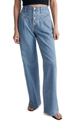 Madewell High Waist Super Wide Leg Jeans in Lockland Wash