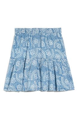 Madewell Indigo Floral Pull-On Ruffle Miniskirt in Batik Flower