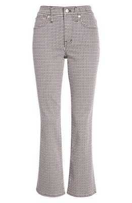 Madewell Kick Out Crop Mid Rise Houndstooth Check Jeans in Spruce