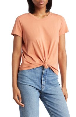 Madewell Knot Front Tee in Sweet Dahlia