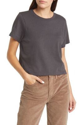 Madewell Lakeshore Softfade Cotton Crop Tee in Coal