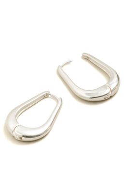 Madewell Large Droplet Hoop Earrings in Light Silver Ox