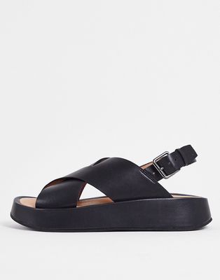 Madewell leather strap sandals in black