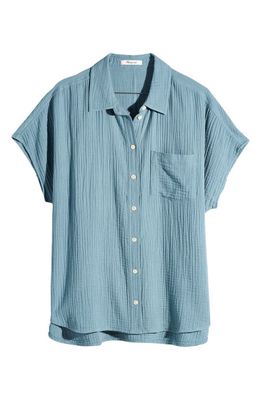 Madewell Lightspun Dolman-Sleeve Button-Up Shirt in Summer Breeze