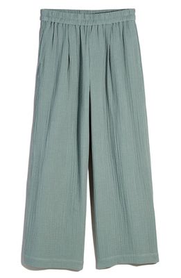 Madewell Lightspun Untailored Crop Wide Leg Pants in Architect Green