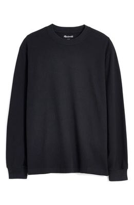 Madewell Long Sleeve Boxy Cotton T-Shirt in Classic Black