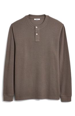 Madewell Long Sleeve Cotton Blend Henley T-Shirt in Coastal Granite